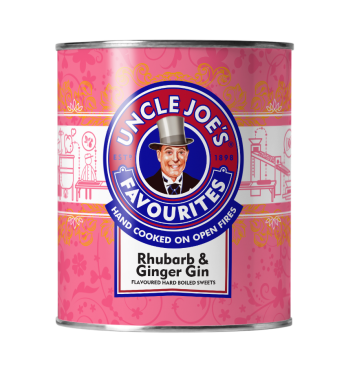 Rhubarb and Ginger Gin Flavoured Sweets 120G Tin